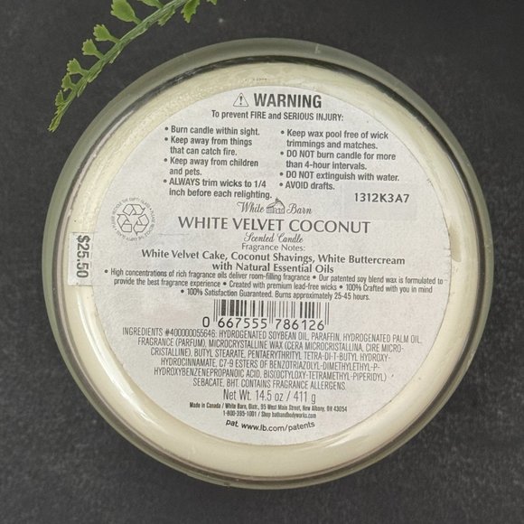 BBW White Velvet Coconut Bath & Body Works 3 Wick Candle - Picture 10 of 10